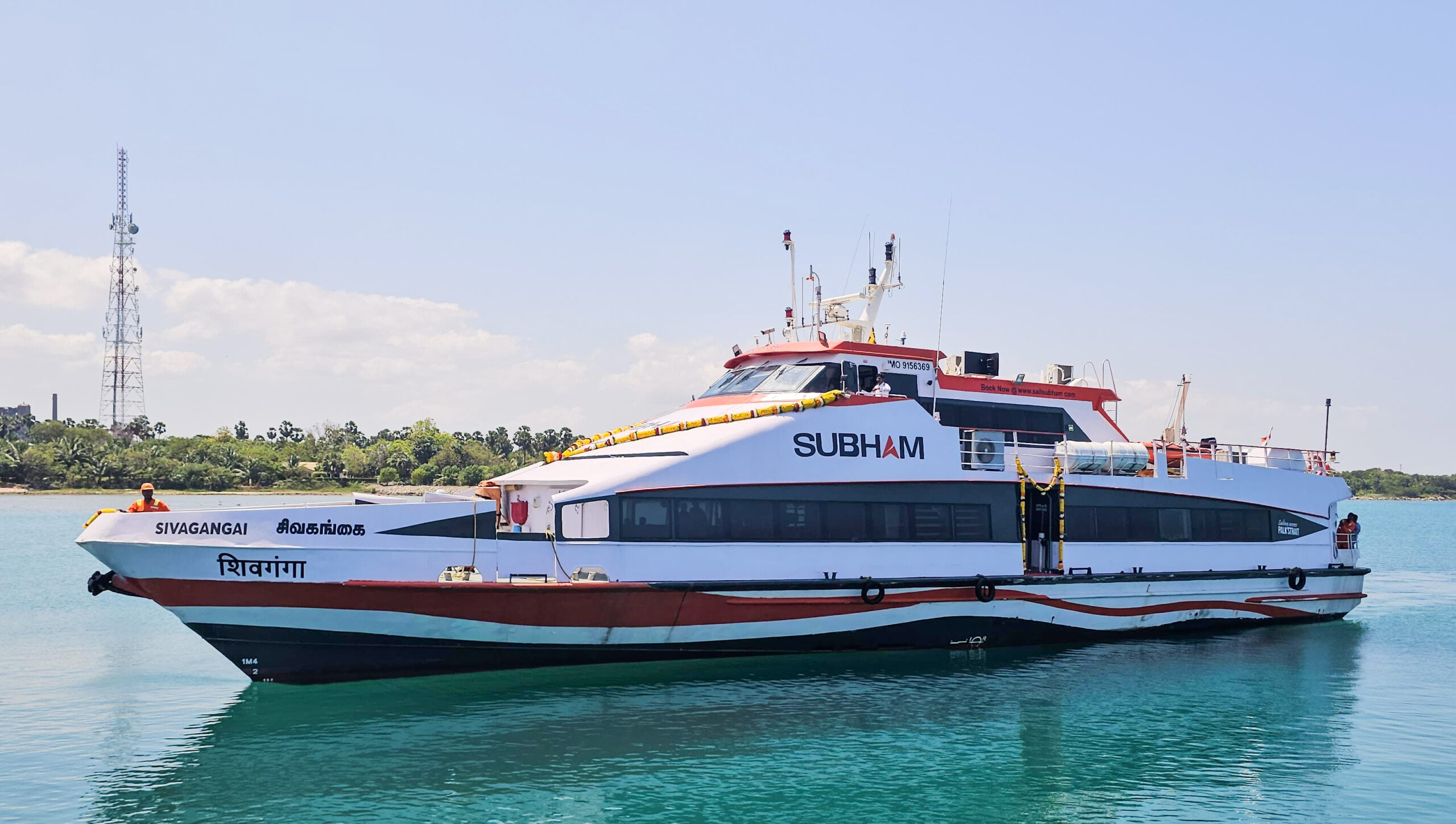 High-speed Subham Ferry by Eswar Tours for island transfers, private boat booking and sea transport in India and Sri Lanka